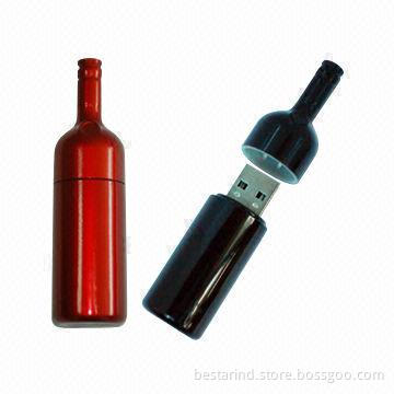 Plastic promotional bottle-shaped USB flash drive, customized colors/logos/packing ways are accepted